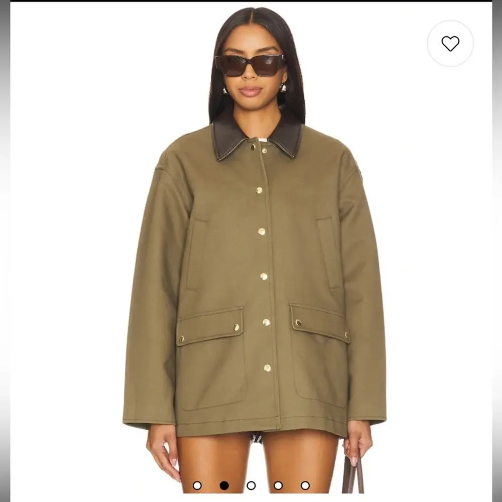 rag & bone Olive Green Jacket with Dark Brown Collar - Picture 2 of 9